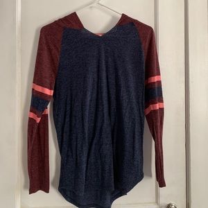 Navy and Maroon Thin Hoodie